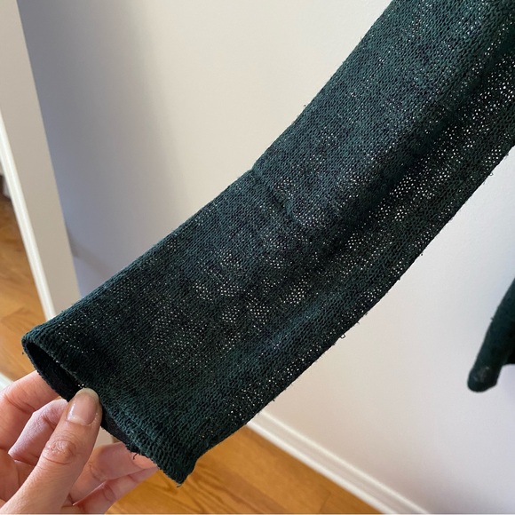 H&M Loose-knit Cardigan Dark Green - Picture 6 of 7